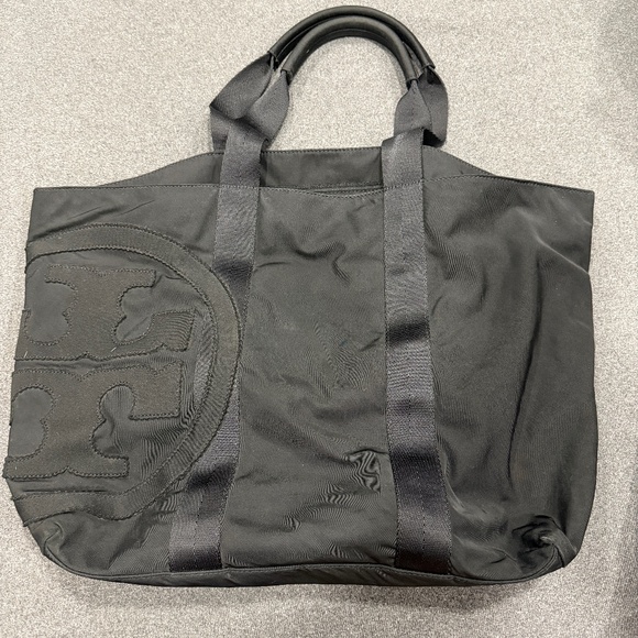 Tory Burch Nylon Black Zippered Tote Bag - Picture 1 of 4